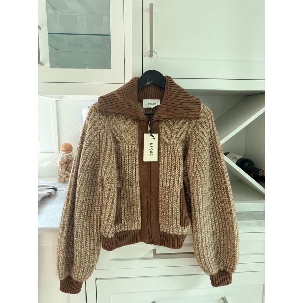NWT BA&SH RABEL knitted zip cardigan sweater - Picture 3 of 5